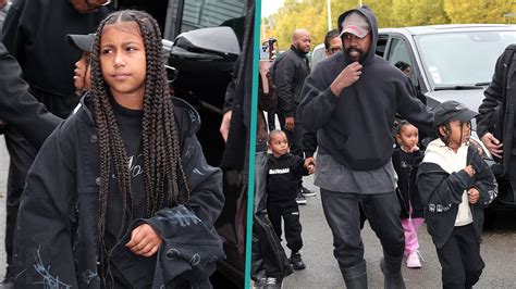 North West and Her 3 Siblings Support Kanye West at Balenciaga Paris 
