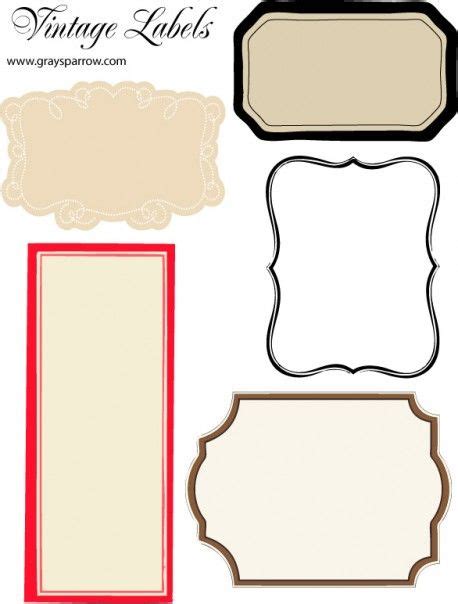 Printable formatted blank label templates. FREE: A sheet of blank printable vintage labels repinned ...