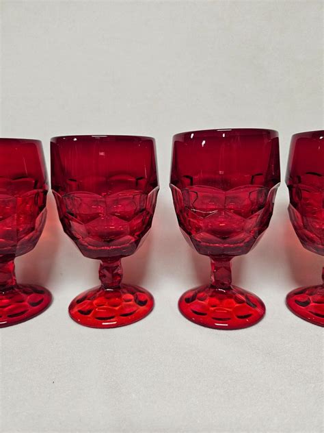 Vintage Viking Georgian Ruby Red Iced Tea Goblets Set Of 4 Etsy