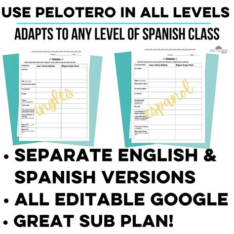 pelotero movie guide for spanish class black history month deportes unit mis clases locas