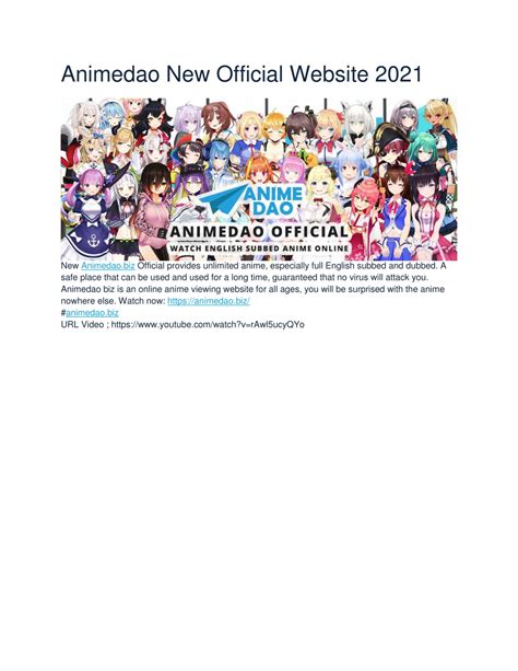Ppt Animedao New Official Website 2021 Powerpoint Presentation Free