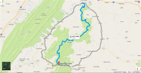 Map Of Skyline Drive And Blue Ridge Parkway World Map