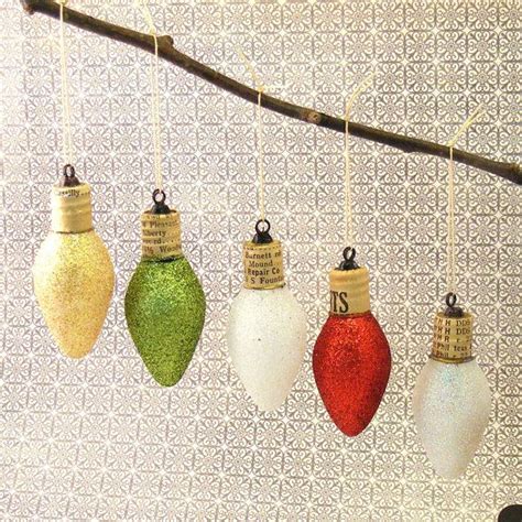 Christmas Light Bulb Ornament Glitter Repurposed By Hopemore Great