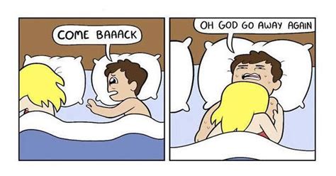 The Stages Of Sharing A Bed With Your Partner Comics Funny Memes