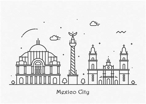Mexico Cityscape Travel Poster Drawing By Inspirowl Design Pixels
