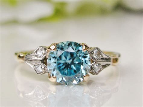 Beautiful 125ct Blue Zircon Ring Vintage By Ladyrosevintagejewel 845