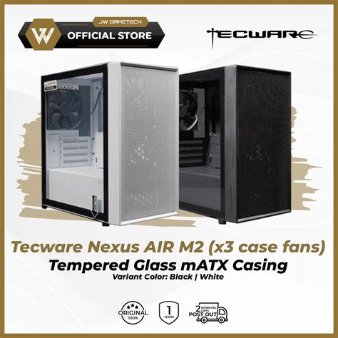 Tecware Nexus AIR M2 TG MATX Gaming Case Black White Shopee Malaysia