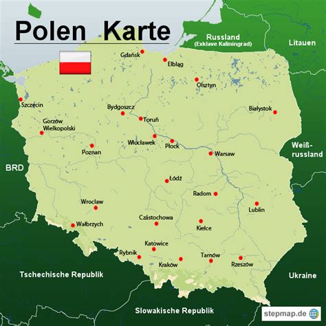 Die woiwodschaft niederschlesien liegt im südwestlichen polen und grenzt im norden an die woiwodschaften großpolen und lebus, im osten an die. Karte Von Polen | Karte