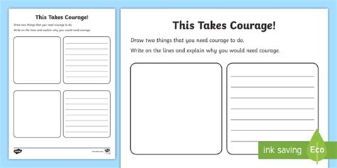 Courage Worksheets For Kids