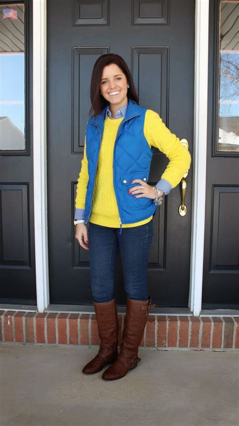 classy in the classroom layers of blue and gold cute teacher outfits fall winter trends