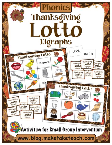 Thanksgiving Lotto Activities For Cvc Words And Digraphs Laptrinhx News