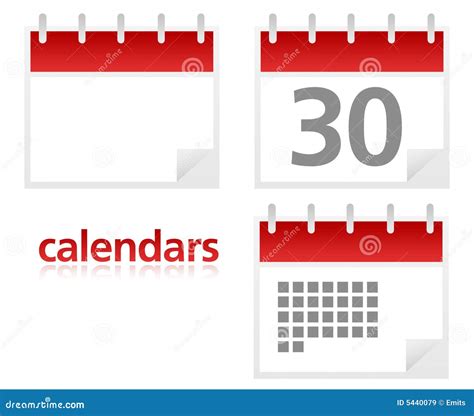 Set Of Calendars Stock Illustration Illustration Of Vista 5440079