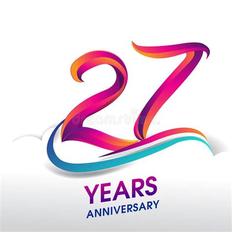 27th Years Anniversary Celebration Logo Birthday Vector Design Stock