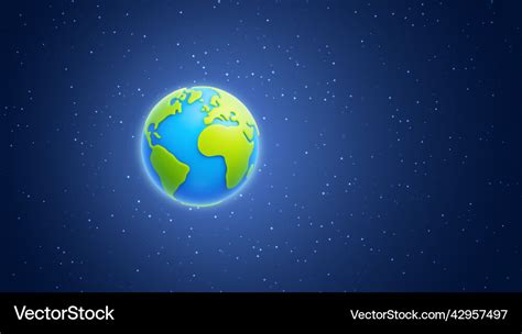 Cartoon Planet Earth Floating Alone In Outer Space