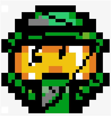 Broken Master Chief Helmet Pixel Art Halo Transparent Png 1184x1184