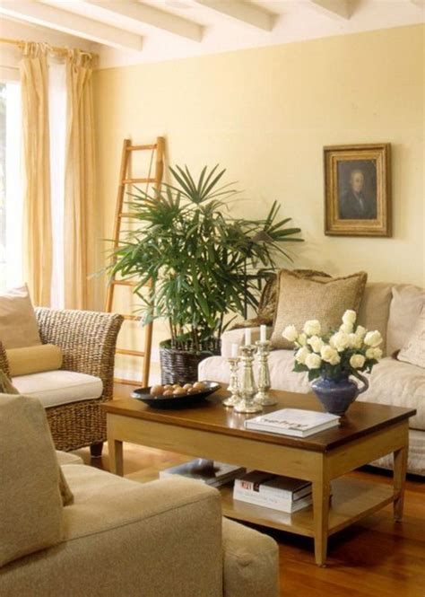 Buttercream, hollandaise, lemonade, and banana pudding — they're not just treats for the tongue. pale yellow paint modern living room | Yellow walls living ...