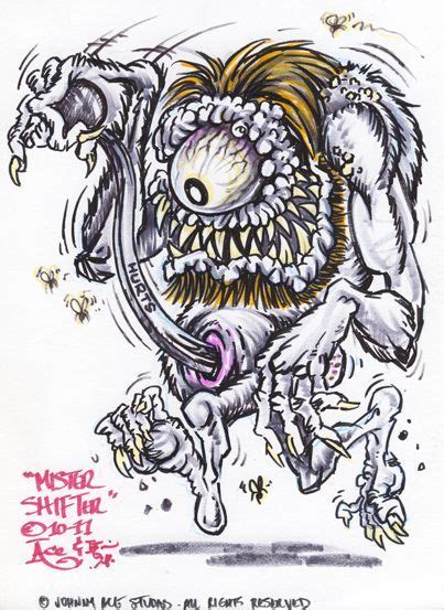 Johnny Ace Original Monster Art Rat Fink Ed Big Daddy Roth Shifter