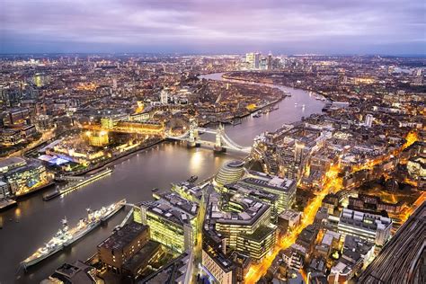 The View From The Shard In London London At Night Fine Art Print