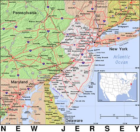 Nj · New Jersey · Public Domain Maps By Pat The Free