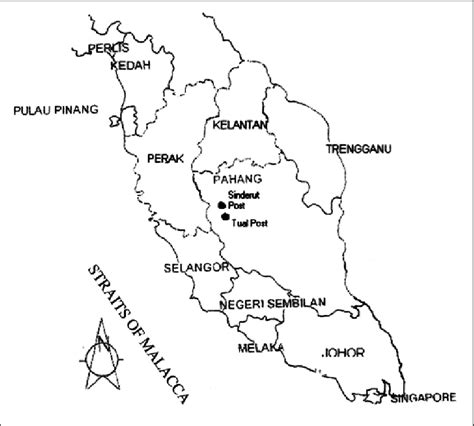 Map Of Peninsular Malaysia Showing Study Areas Download Scientific