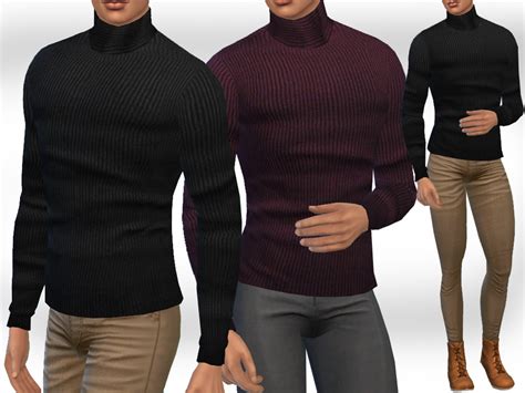 Turtleneck Men Pullovers By Saliwa From Tsr Sims 4 Downloads