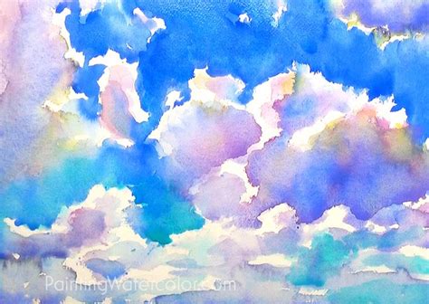 Blue Sky Sketching Painting Tutorial 5 Sky Painting Watercolor Art