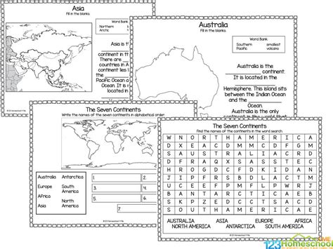 Continent Worksheet For 2nd Grade