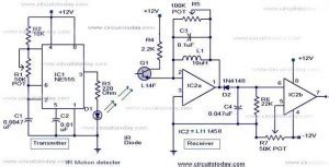 This simple motion sensor alarm and light circuit is using a passive infrared sensor module also call pir sensor module. Infrared Motion Detector Circuit-IR motion sensor circuit ...