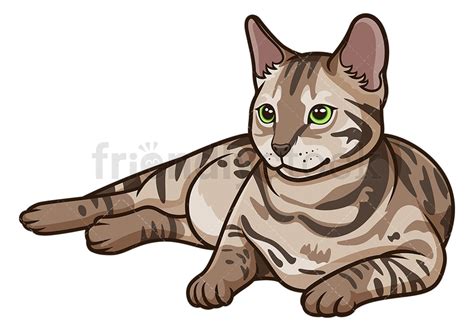 Curious Bengal Cat Cartoon Clipart Vector Friendlystock