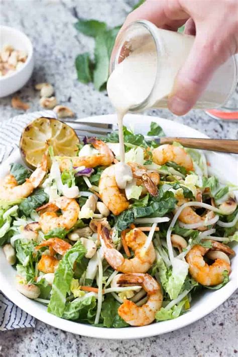 Season with the remaining salt and pepper. Thai Shrimp Salad - Wicked Spatula