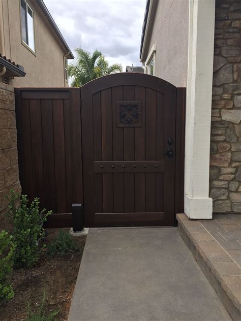 Custom Wood Gate By Garden Passages Large Arched Top Side Gate With