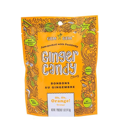 Gem Gem Ginger Candy Chewy Ginger Chews Orange 5 0oz Pack Of 1 Grocery