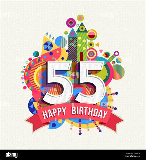 Feliz Cumpleaños 55 55 Años Divertida Celebración Con El Número De Tarjetas De Felicitación