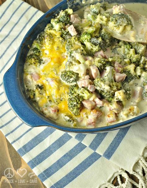 Low Carb Three Cheese Ham And Broccoli Casserole