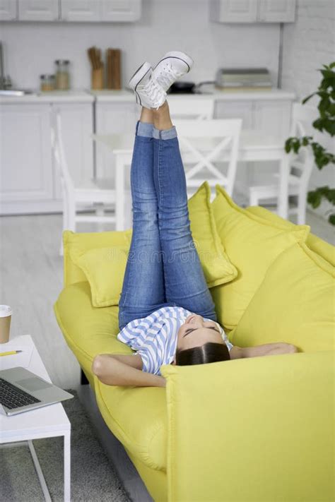 Putting Feet Up And Relaxing At Home Stock Photo Stock Image Image Of