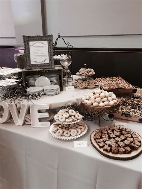 rustic vintage pittsburgh cookie table for a wedding cookie table wedding dessert bar