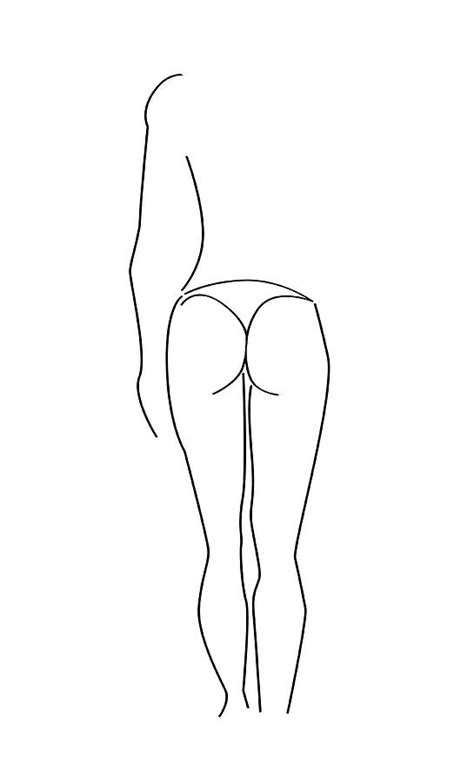 Minimalist Nude Line Drawing 1t Mixed Media By Brian Reaves Fine Art