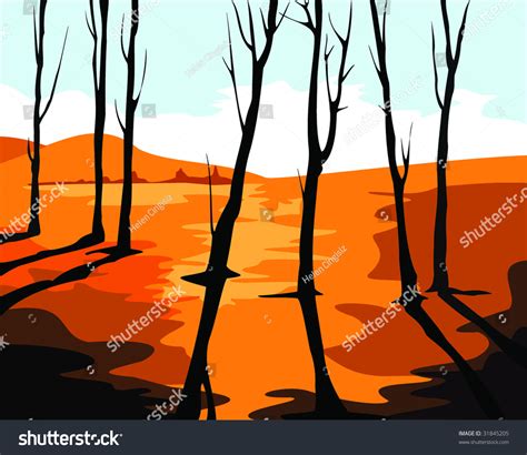 Barren Landscape Stock Vector Illustration 31845205 Shutterstock