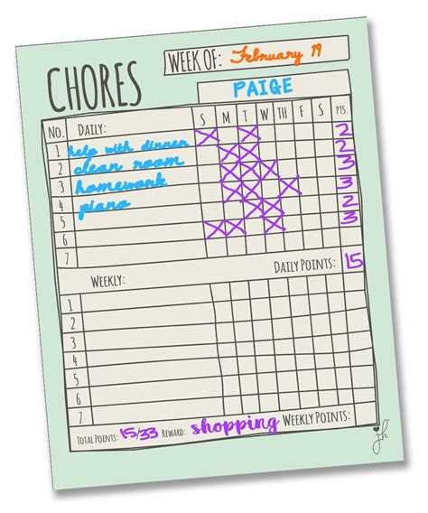 Buy Jennakate Reward Chore Chart Daily Household Chore Checklist