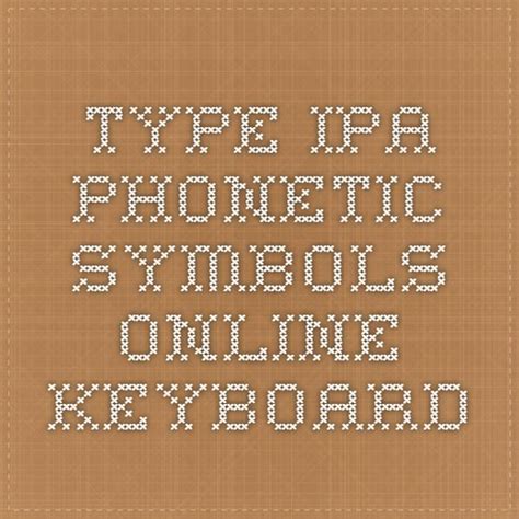 Type phonetic symbols anywhere using autocorrect. Type IPA phonetic symbols - online keyboard | Online ...