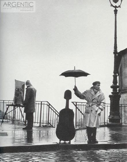 Musician In The Rain Maurice Baquet Paris 1957 By Robert Doisneau