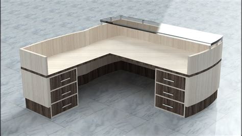 Reception Table 3d Modeling With Material Texture And Render Autocad