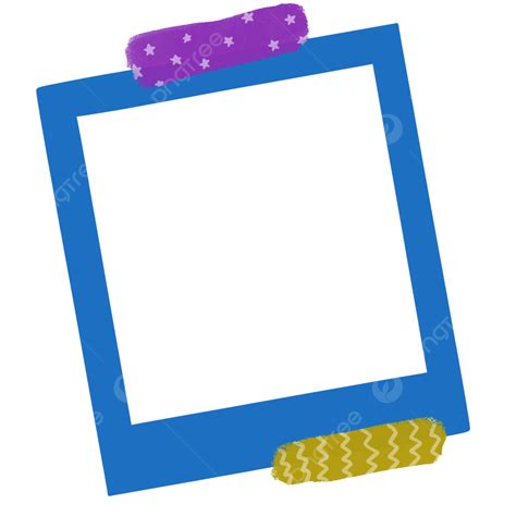 Washi Tape Clipart Png Images Blue Polaroid Photo Frame With Two Washi