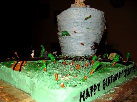 Making A Tornado Cake Step By Step To A F5 Tornado Birthday Cake Tornado Cake Cake