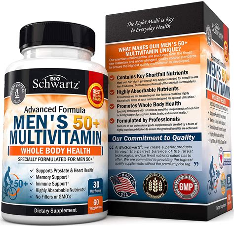 Once Daily Multivitamin For Men 50 And Over Supplement For Heart 60