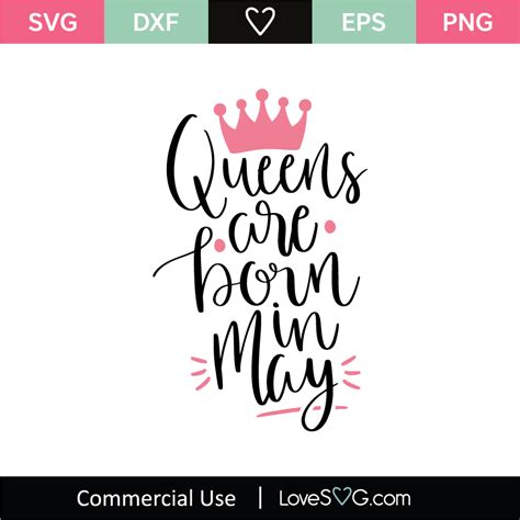 Queens Are Born In May Svg Cut File
