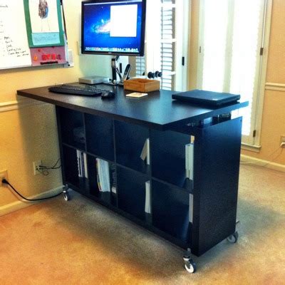 Maybe you would like to learn more about one of these? Another Expedit Standing Desk with CDs as risers - IKEA ...