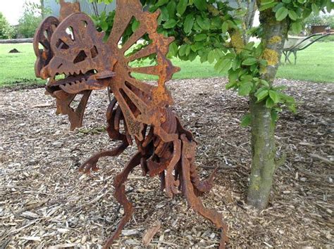 Steel dinosaur garden stake / dinosaur fossil / metal yard art / jurassic park. Dinosaur Garden sculpture / Metal Dinosaur Garden Decor ...