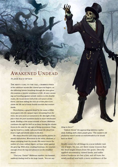 Awakened Undead Homebrew Race 5e Dungeons And Dragons Races D D