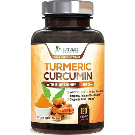 Capsules Nature S Nutrition Turmeric Curcumin Max Potency